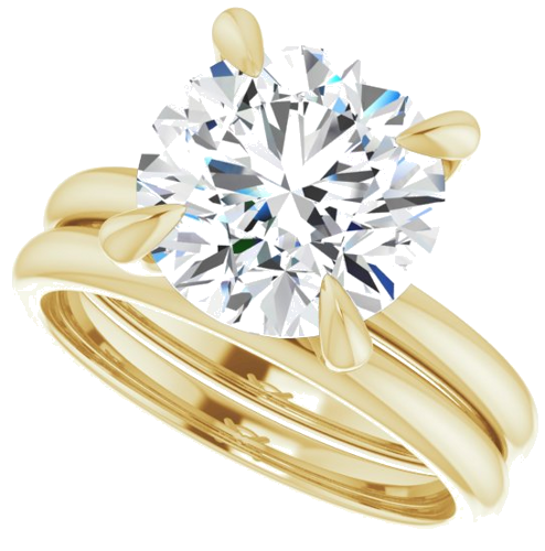 14K Yellow  10 mm Round Solitaire Engagement Ring Mounting (10)