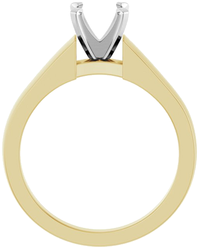 Sužadėtuvių Žiedas „Solitaire“ 14k yellow/white gold Round 6mm (2)