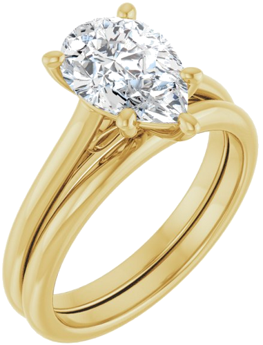 Sužadėtuvių Žiedas „Accented Infinity-Inspired“ 14k yellow gold Pear 10mm x 7mm (6)