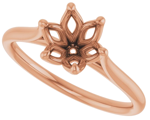 14K Rose 7 mm Round Engagement Ring Mounting (5)