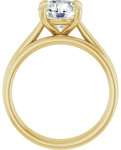 14K Yellow  8 mm Round Solitaire Engagement Ring Mounting (7)