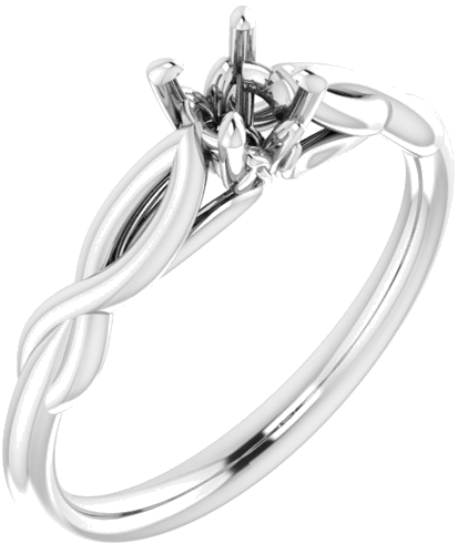 Sužadėtuvių Žiedas „Solitaire“ 585 Baltojo Aukso Round 4.4mm (1)