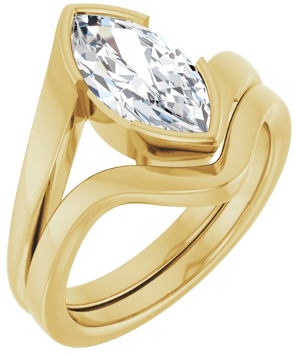 Sužadėtuvių Žiedas „Half-Bezel Solitaire“ 14k yellow gold Marquise 12mm x 6mm (6)