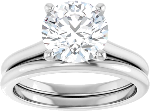 14K White 8.2 mm Round Solitaire Engagement Ring Mounting (8)