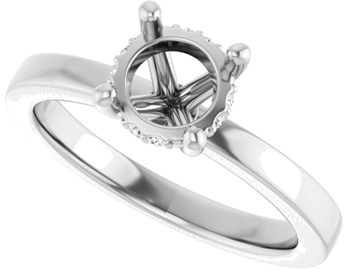Sužadėtuvių Žiedas „Hidden Halo-Style“ 14k white gold Round 6.5mm (5)