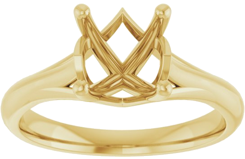 14K Yellow 8 mm Round Solitaire Engagement Ring Mounting (3)