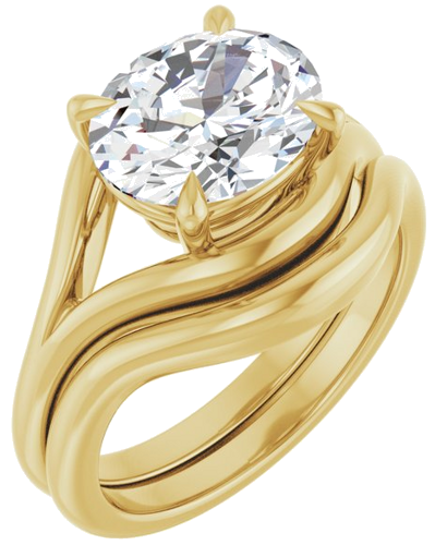 Sužadėtuvių Žiedas „Claw-Prong Solitaire“ 14k yellow gold Oval 10mm x 8mm (6)