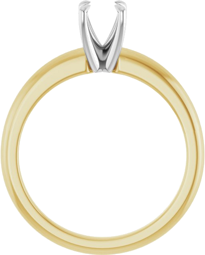 Sužadėtuvių Žiedas „Solitaire“ 585 Baltojo Ir Geltonojo Aukso Round 5.2mm (2)