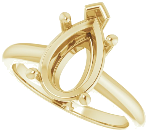 Sužadėtuvių Žiedas „V-End Prong“ 14k yellow gold Pear 12mm x 8mm (5)