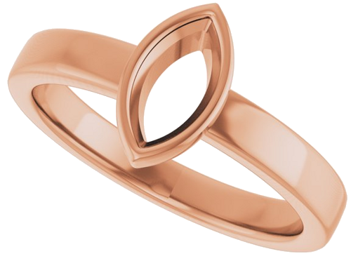 14K Rose 8x4 mm Marquise Solitaire Engagement Ring Mounting (5)