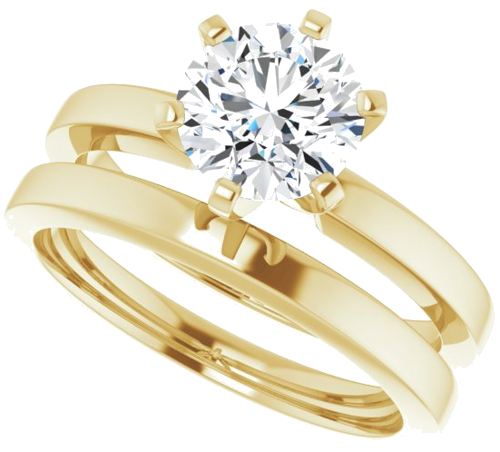 14K Yellow 7 mm Round Solitaire Engagement Ring Mounting (10)