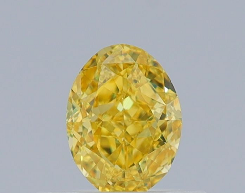 0.5 carat Fancy Vivid Yellow-VS1 Natūralus Oval Deimantas (1)