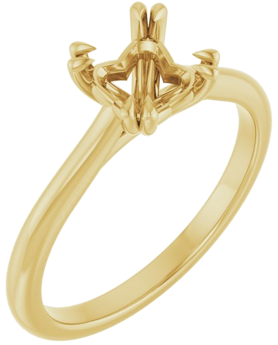 14K Yellow 5.5 mm Square Solitaire Engagement Ring Mounting (1)