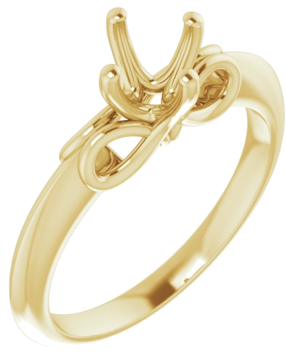 Sužadėtuvių Žiedas „Solitaire“ 14k yellow gold Round 5.8mm (1)