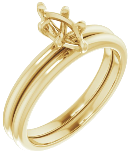 Sužadėtuvių Žiedas „Solitaire“ 585 Geltonojo Aukso Marquise 8mm x 4mm (6)