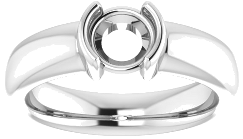 Sužadėtuvių Žiedas „Half Bezel Solitaire“ 585 Baltojo Aukso Round 6mm (3)