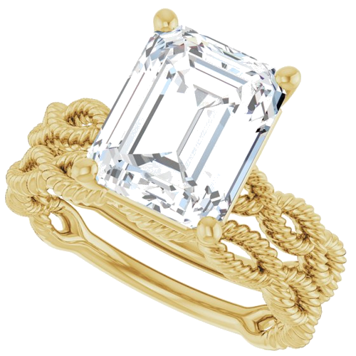 Sužadėtuvių Žiedas „Solitaire Infinity-Inspired“ 14k yellow gold Emerald 10mm x 8mm (10)