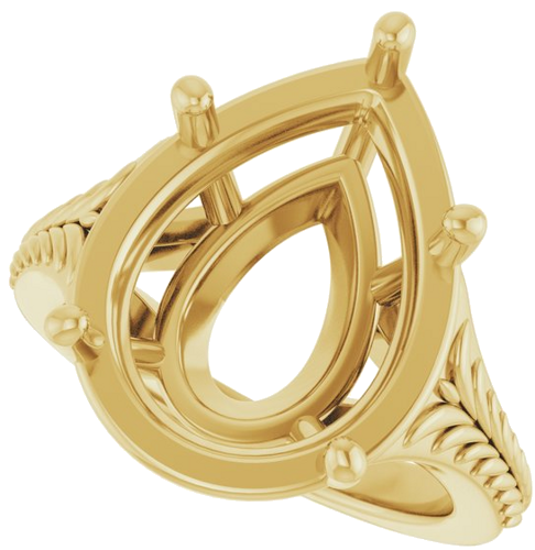 Sužadėtuvių Žiedas „Solitaire“ 14k yellow gold Pear 16mm x 12mm (5)