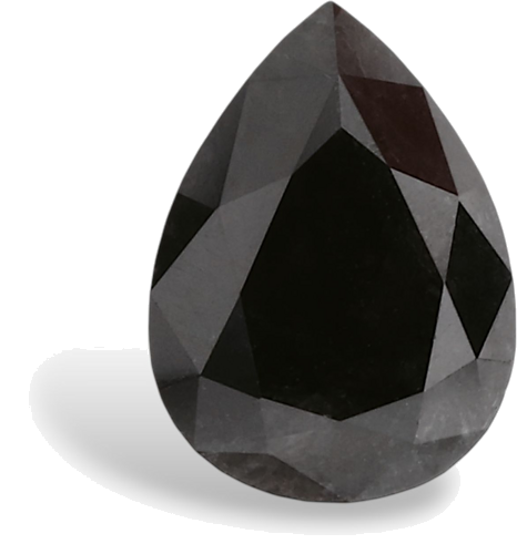 0.64 carat Fancy Black-VVS2 Natūralus Pear Deimantas (1)