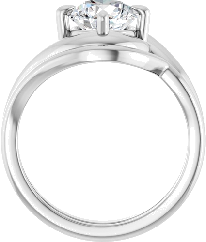 Sužadėtuvių Žiedas „Claw-Prong Solitaire Bypass“ 14k white gold Round 7.4mm (7)