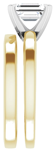 14K Yellow White 7x5 mm Emerald Solitaire Engagement Ring Mounting (9)