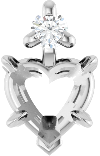 Pakabukas „Accented Heart“ 14k white gold Heart 5mm (1)