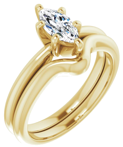 14K Yellow  8x4 mm Marquise Solitaire Engagement Ring Mounting (6)