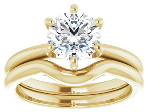 14K Yellow  7 mm Round Solitaire Engagement Ring Mounting (8)