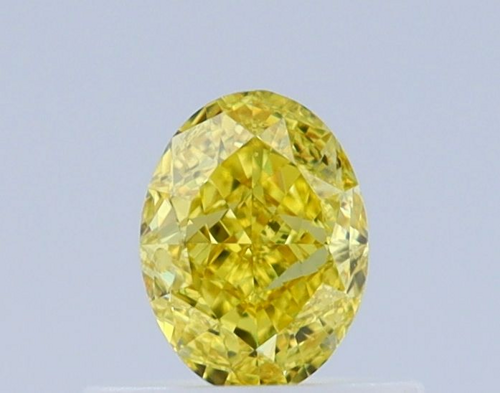 0.5 carat Fancy Vivid Yellow-VVS2 Natūralus Oval Deimantas (1)