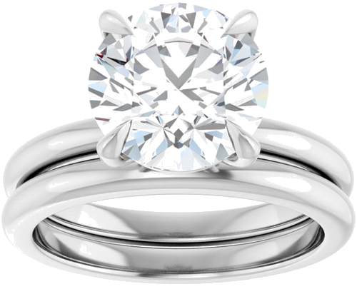 14K White 9.4 mm Round Solitaire Engagement Ring Mounting (6)