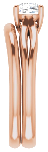 Sužadėtuvių Žiedas „Solitaire“ 14k rose gold Cushion 5mm (9)