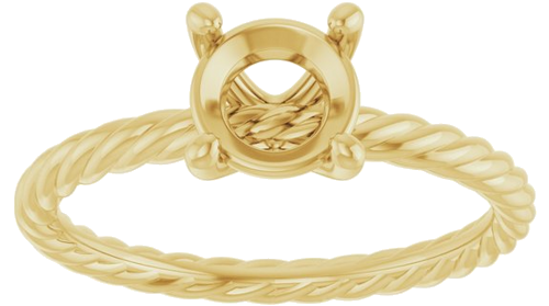 Sužadėtuvių Žiedas „Solitaire Rope“ 14k yellow gold Round 6.5mm (3)