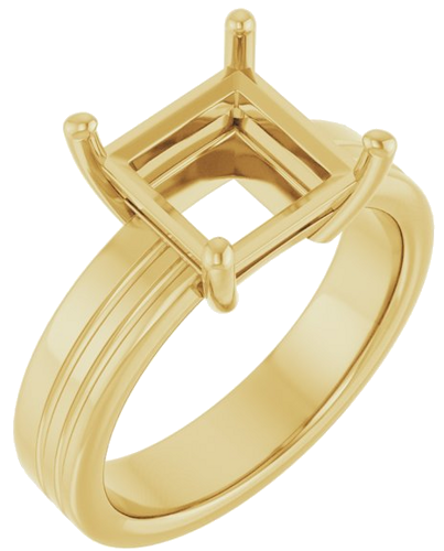Sužadėtuvių Žiedas „Solitaire“ 14k yellow gold Square 8mm (1)