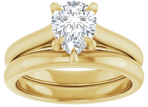 Sužadėtuvių Žiedas „Claw-Prong“ 14k yellow gold Pear 8mm x 6mm (8)