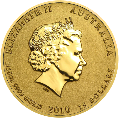 1/10 oz Tigro metai 2010 (LUNAR II) Australija auksinė moneta (2)