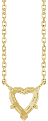 Pakabukas „Heart Solitaire“ 585 Geltonojo Aukso Heart Shape 6.5mm (1)