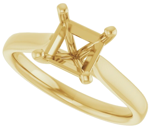 Sužadėtuvių Žiedas „Solitaire“ 585 Geltonojo Aukso Square 6mm (5)