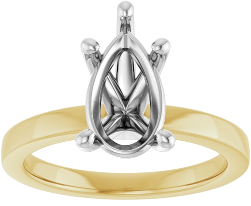 Sužadėtuvių Žiedas „Solitaire“ 14k yellow/white gold Pear 11.5mm x 7mm (3)