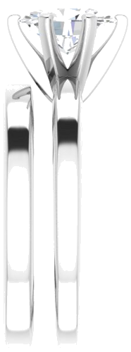 14K White 8x6 mm Oval Solitaire Engagement Ring Mounting (9)