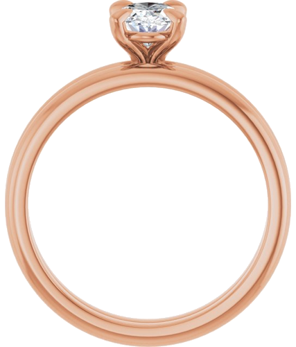 Sužadėtuvių Žiedas „Solitaire“ 585 Rožinis Aukso Oval 7mm x 5mm (7)