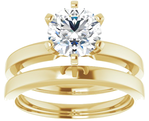 14K Yellow 7 mm Round Solitaire Engagement Ring Mounting (8)