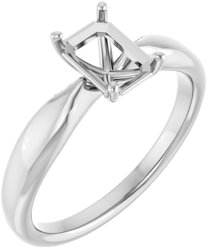 Sužadėtuvių Žiedas 14k white gold Emerald 7mm x 5mm (1)