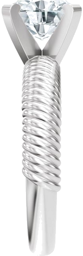 Sužadėtuvių Žiedas „Solitaire Rope“ 14k white gold Oval 8.5mm x 6.5mm (4)