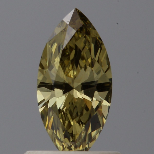 0.57 carat Fancy Deep Grayish Greenish Yellow-SI1 Natūralus Marquise Deimantas (1)