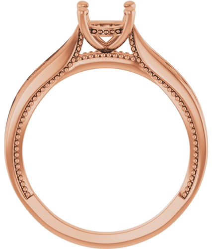 Sužadėtuvių Žiedas „Solitaire Vintage-Inspired“ 14k rose gold Round 6.5mm (2)