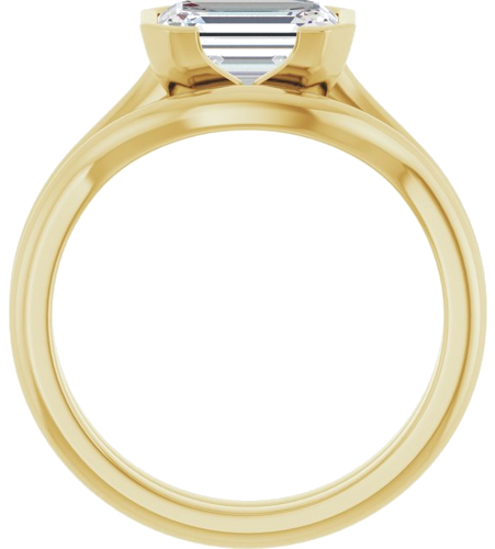 Sužadėtuvių Žiedas „Half-Bezel Solitaire“ 10k yellow gold Emerald 8mm x 6mm (7)