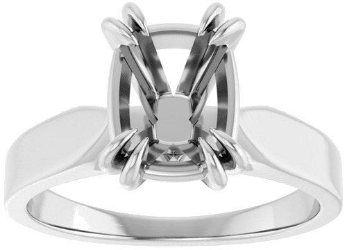 Sužadėtuvių Žiedas „Double Claw-Prong Solitaire“ 14k white gold Elongated Cushion 9mm x 7mm (3)