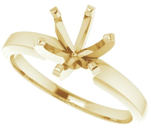 Sužadėtuvių Žiedas „Solitaire“ 585 Geltonojo Aukso Round 7.3mm x 7.7mm (5)