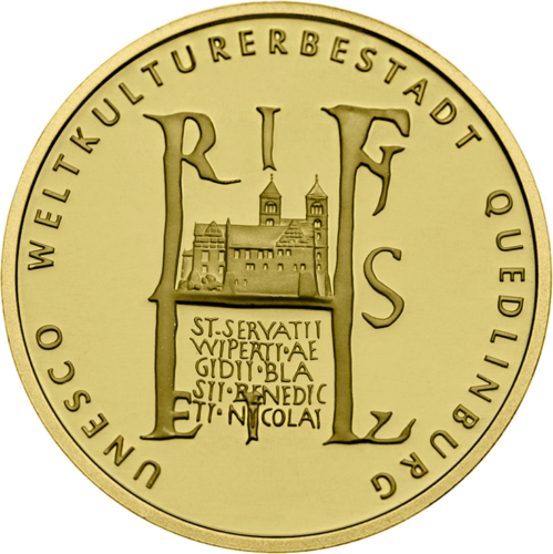 2003 Германия Кведлинбург 100 евро золотая монета (1)