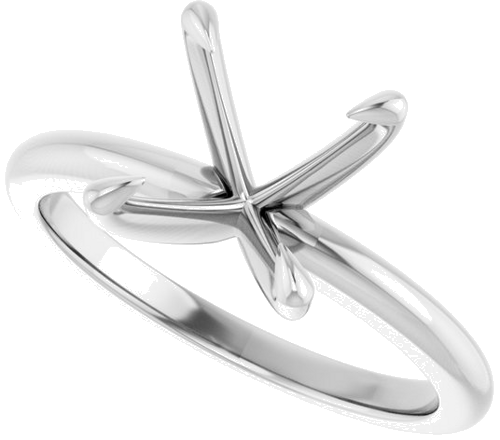Sužadėtuvių Žiedas „Claw-Prong Solitaire“ 14k white gold Square 6.5mm (5)